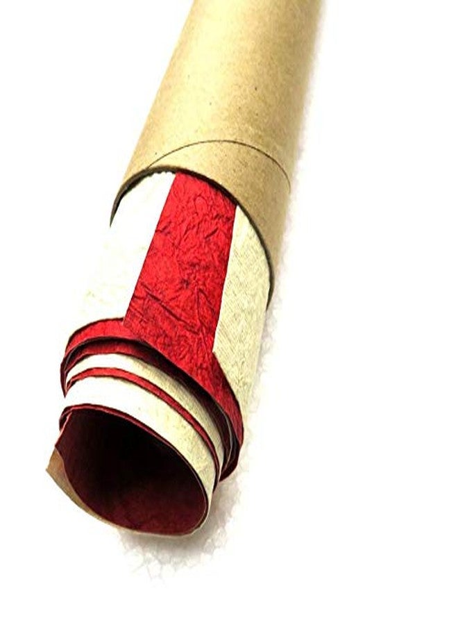 IMPRINT Big Size Decorative Sheets, Crushed/Leather Finish Pack of 4(2 Red and 2 Off White) - Image 1